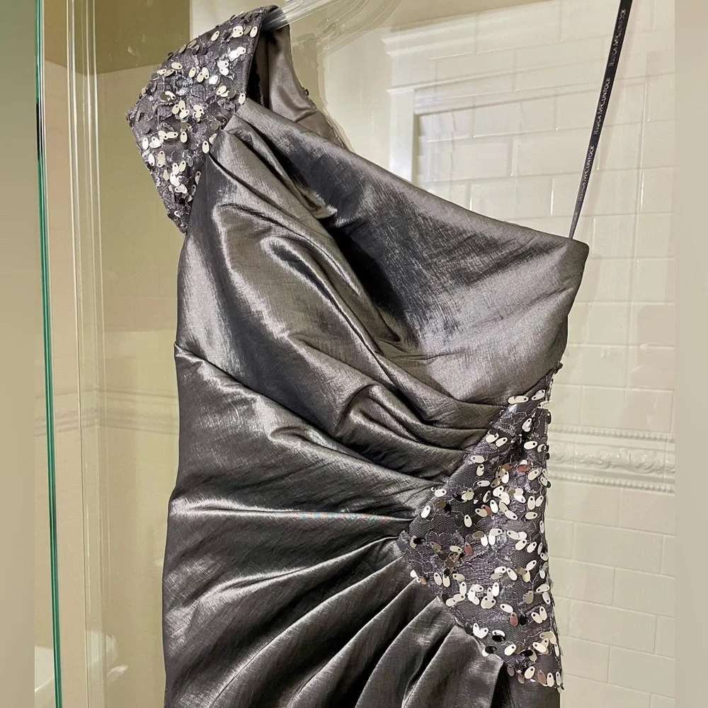 JESSICA McCLINTOCK Metallic One-Shoulder Dress - Picture 12 of 15